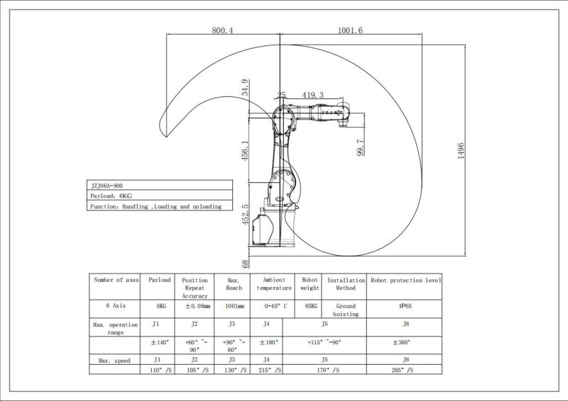 Small 6 Axis Industrial Robot 6kg Robot Small Robot