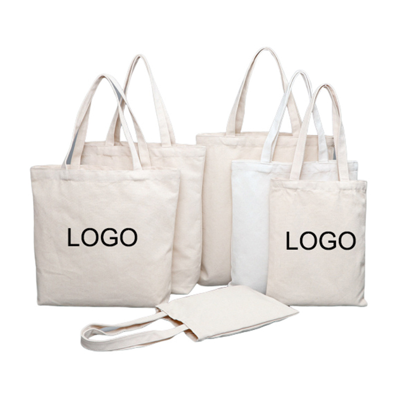 Promotional Custom Logo Cotton Canvas Shopping Tote Handbags for Women