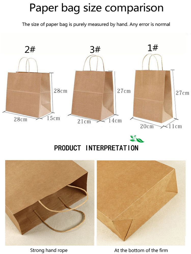 Wholesale Eco-Friendly Large Paper Bags with Handles for Grocery Shopping