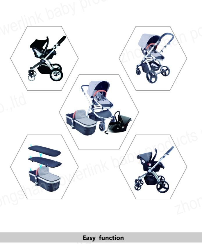 2018 3 in 1 Baby Children Kids Pram with Big Wheel