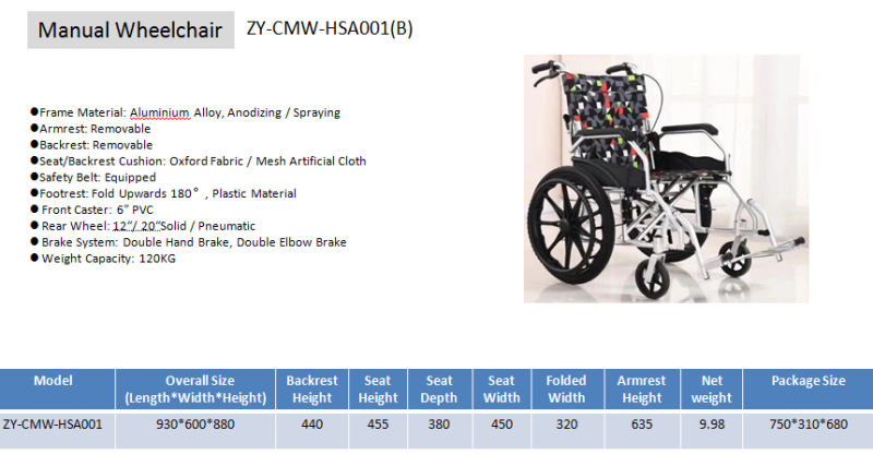 Heavy Duty Manual Folding Elderly Lightweight Wheelchair