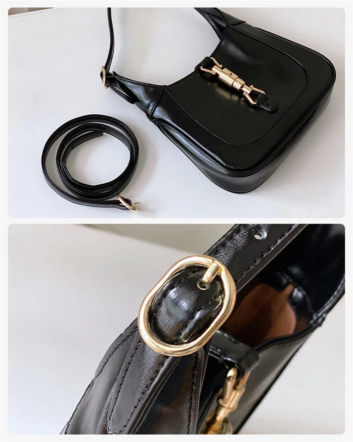 Emg6281 Small Mini Luxury Girls Underarm Bags Purse Handbag Woman Leather Vintage Shoulder Baguette Bag Women