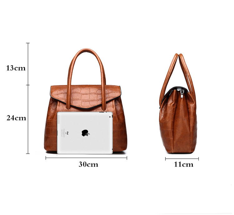 Embossed Stone Print PU Women Bag Handbags Venus Bag Tote