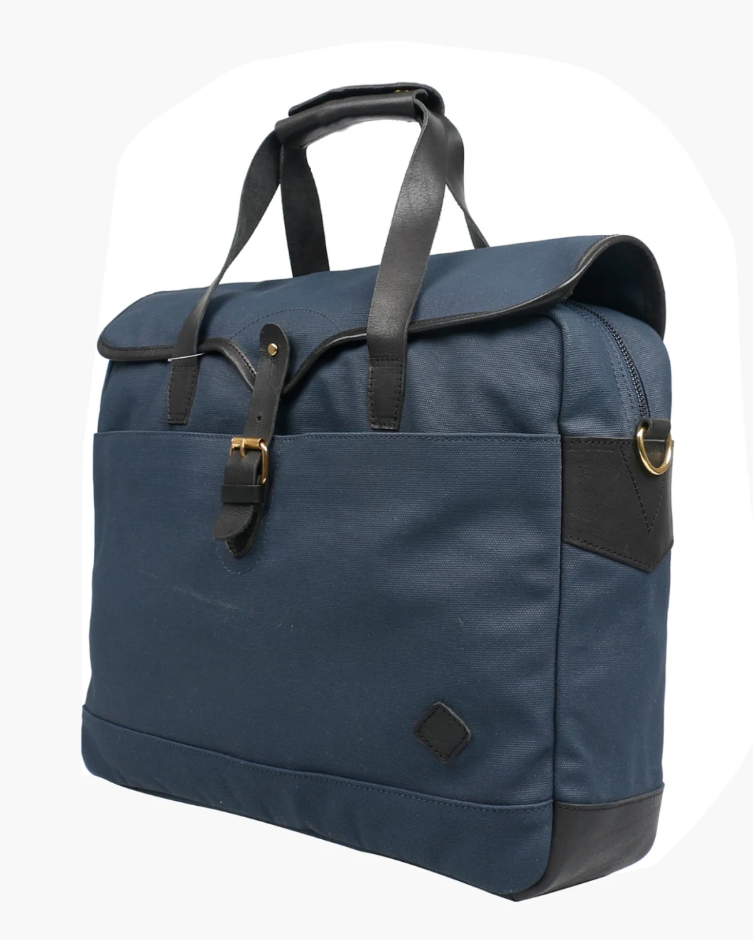 Fashion Navy Blue Coated Canvas Messenger Bag Briefcase