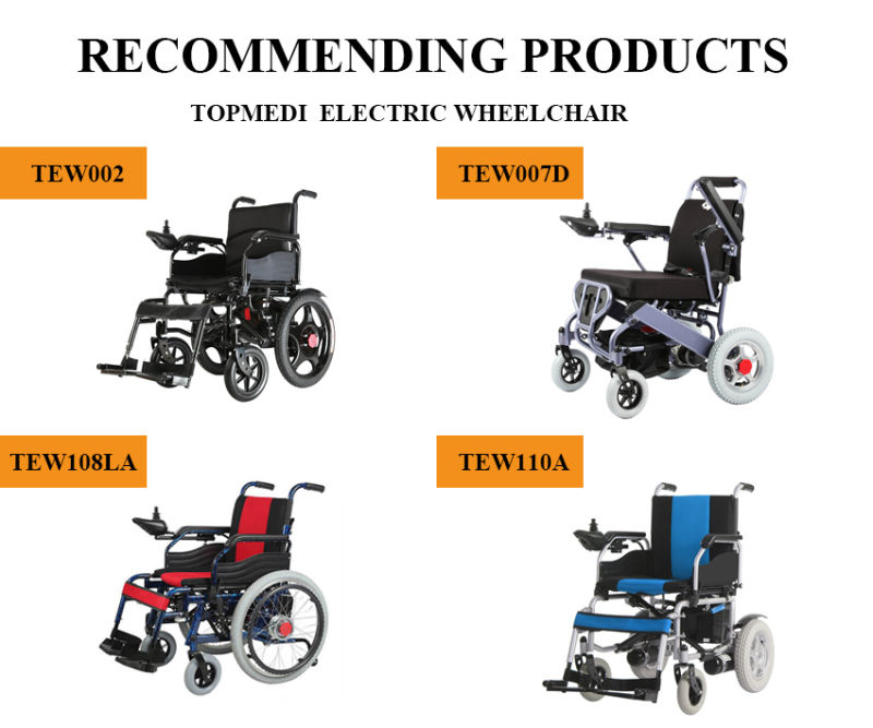 Topmedi Medical Equipment Aluminum Folding Portable Electric Power Wheelchair