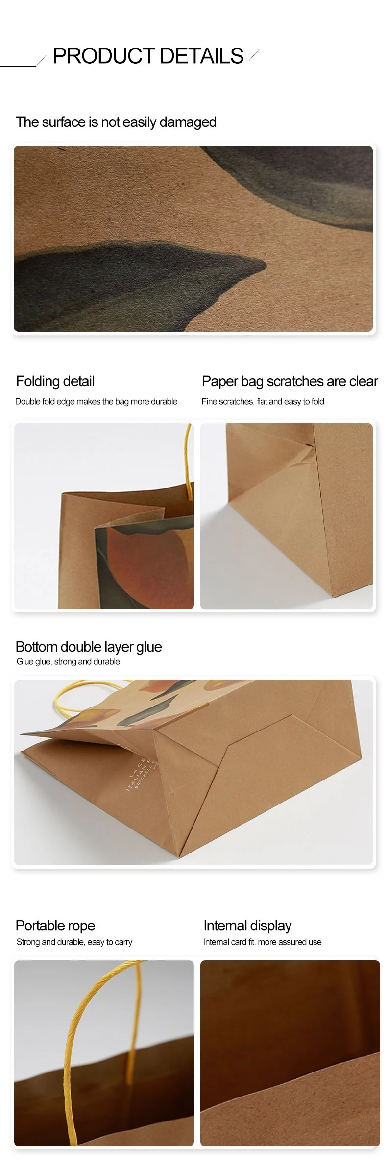 High Quality Brown Kraft Paper Bag with Handles