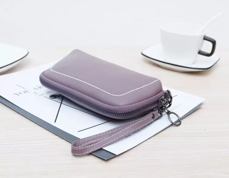 Large Capacity Zipper Leather Handy Ladies Wallet Bag