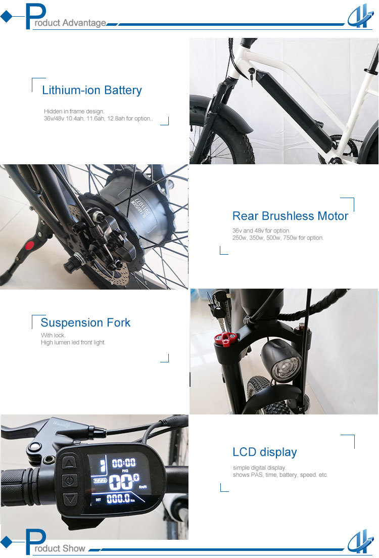 20inch 48V 500W Fat Tire Mountain E Bike Electric Bicycles with CE