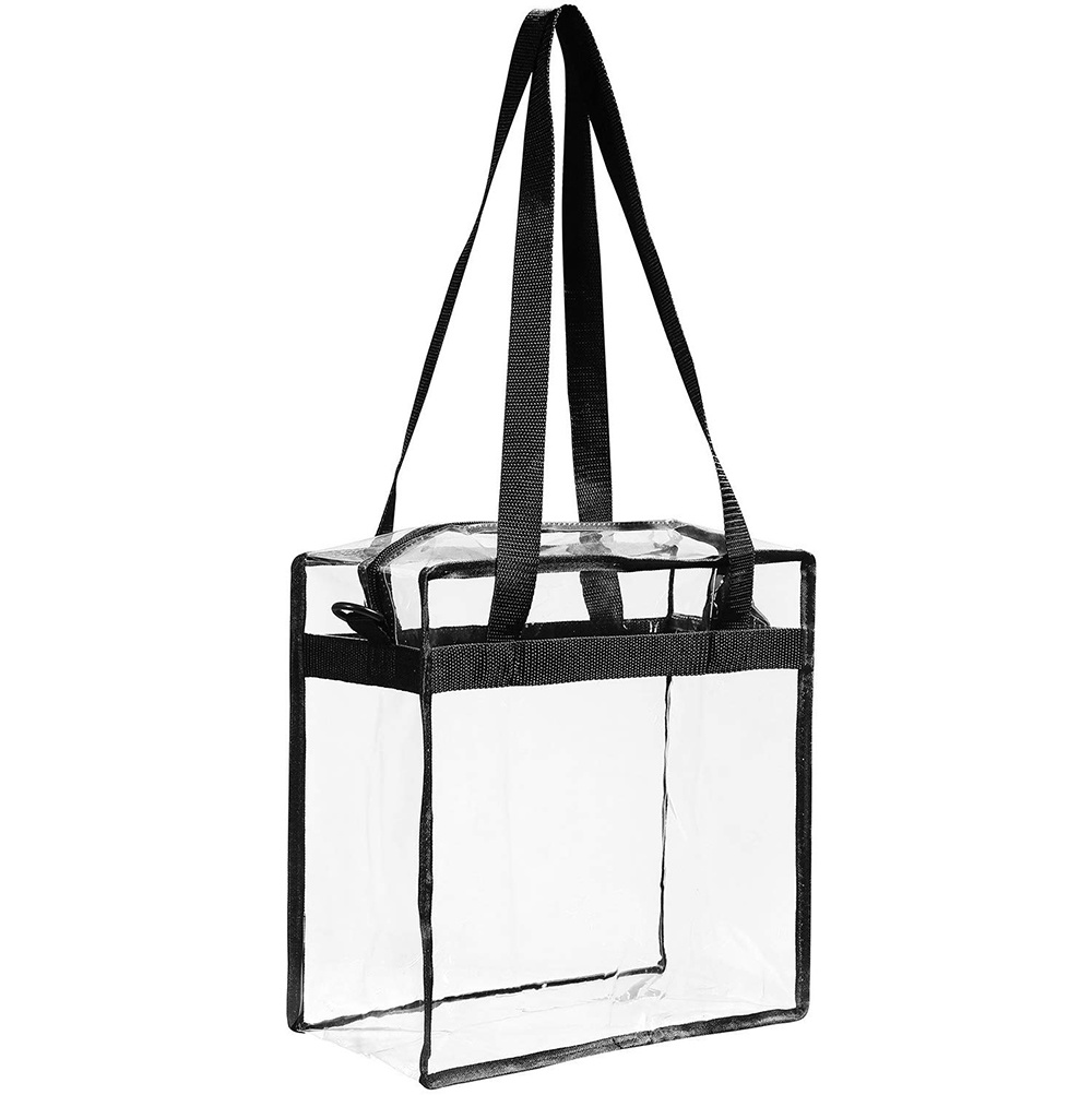 Hot Sales Waterproof Clear Tote Bag with Zipper Closure Crossbody Messenger Shoulder Bag with Adjustable Strap