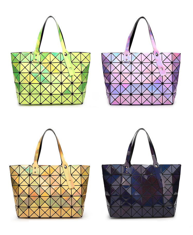 High-Quality Girls Crossbody Bag Shoulder Geometric Laser PU Luminous Women Handbags