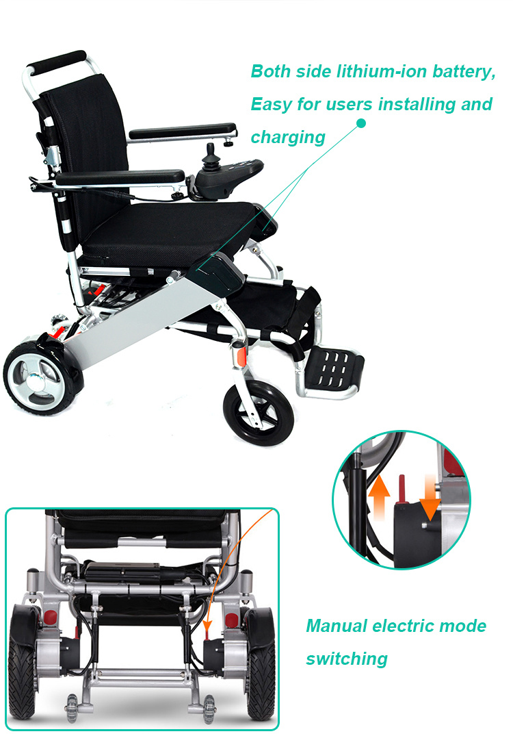 FDA Proved Lithium Battery Folding Electric Automatic Wheelchair for Elderly