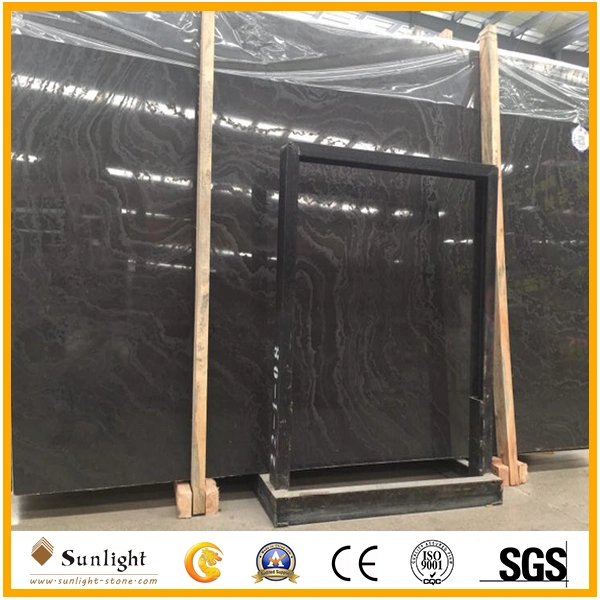 Black Wood Polished Black Marble, Leather/Honed/Ebony Surface Black Marble