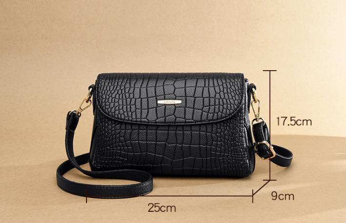 2021 New Fashion Middle-Aged Mother Handbag Large Capacity Soft Leather Shoulder Messenger Bag