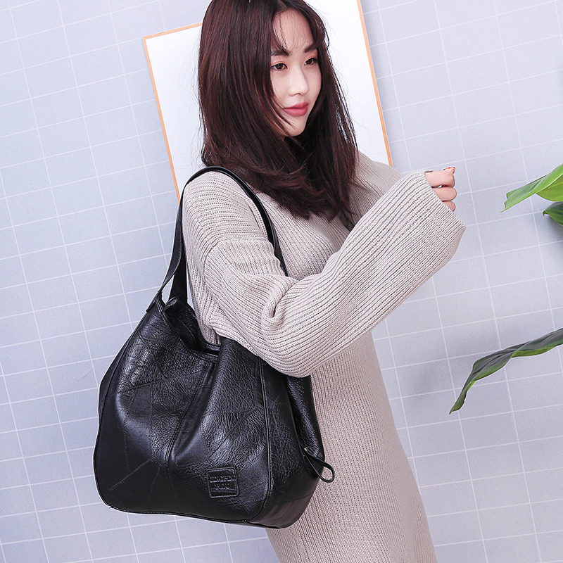 New Simple Sling Tote Bag Retro Soft Leather Lady Bag