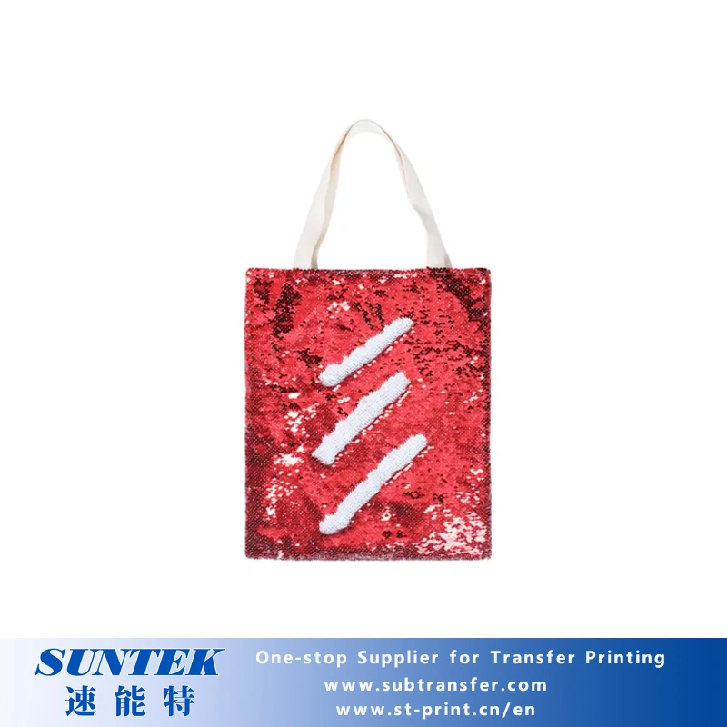 Sublimation Blank Sequin Double Layer Tote Bag (Gold/white)