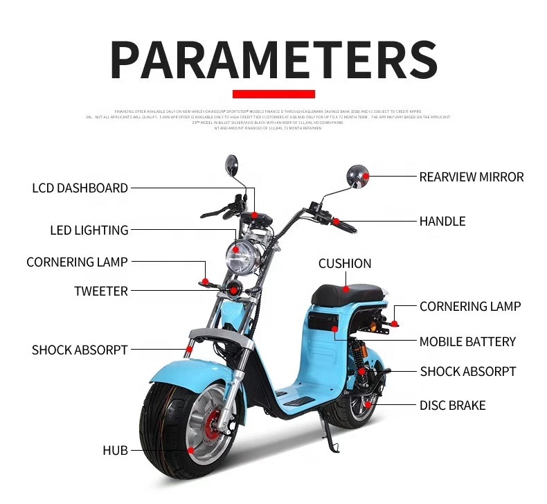 Factory Weped Ss Electric Scooter 2000W Electric Scooter Harley Electric Scooter