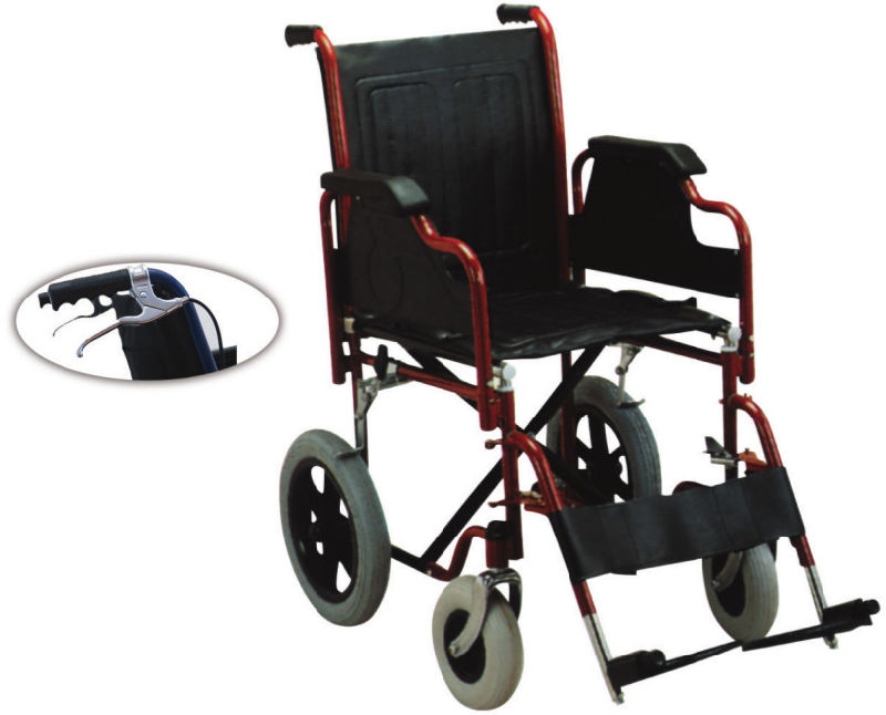 Ce Standard Comfortable Elderly Aluminum Manual Foldable Backrest Transit Wheelchair