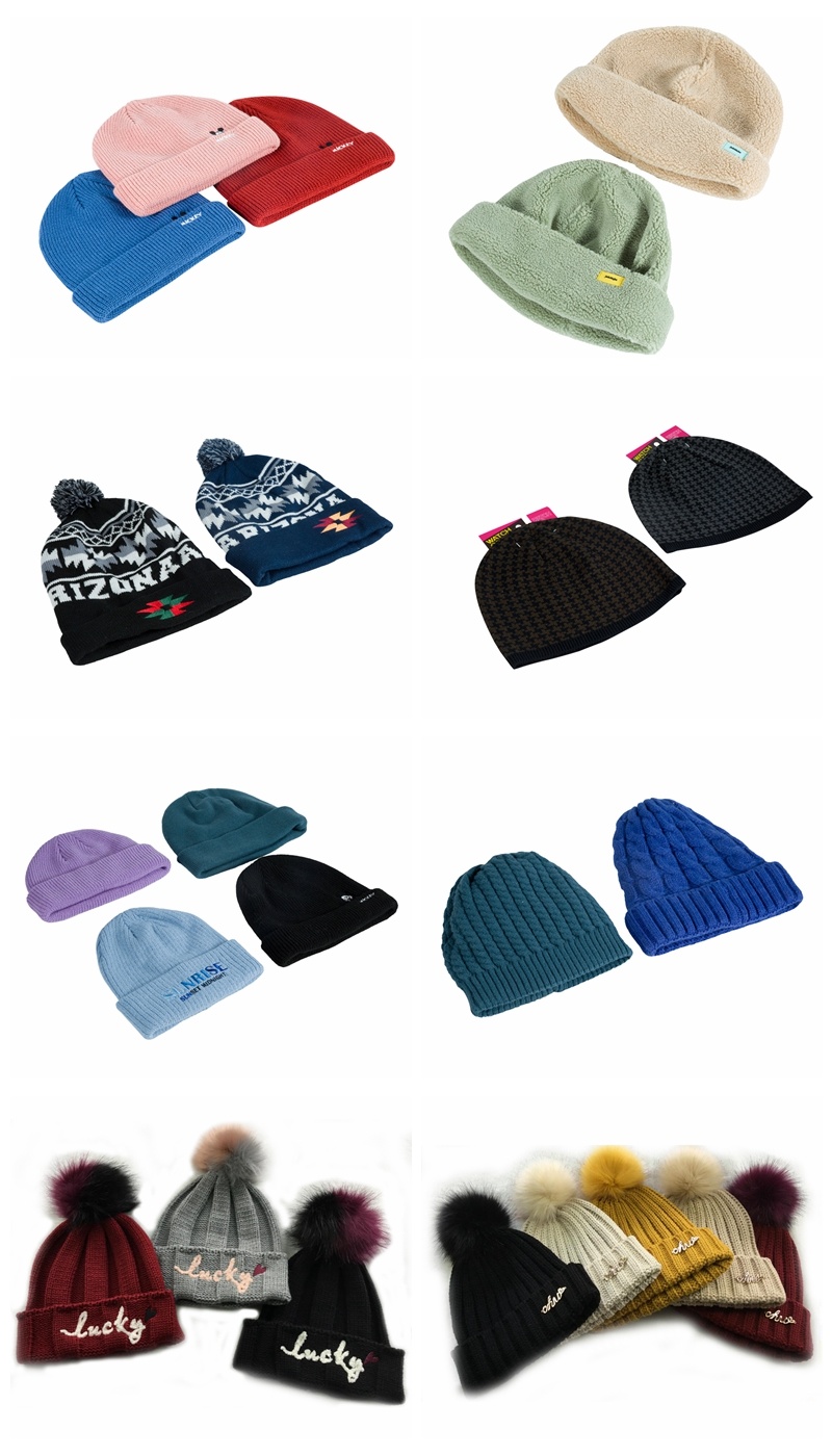 Wholesale Cheap OEM Custom Women Woman Winter Knitted Hats
