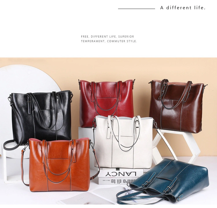 Distributor Lady Large Capacity Tote Hand Bag Ladies Handbag Women Bags Leather Bags Genuine Leather Fashion Handbags