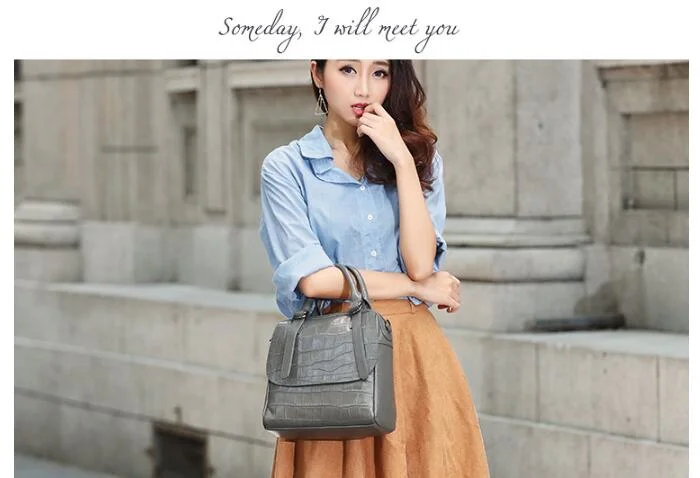 in Stock Lady Genuine Cowhide Leather Handbags, Real Leather Lady Handbag, Not PU Leather