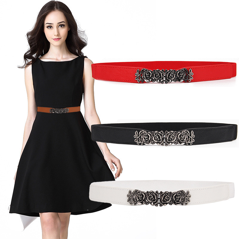 Womens Skinny Dress Belt for Ladies Fashion Elastic Waist Band Belts