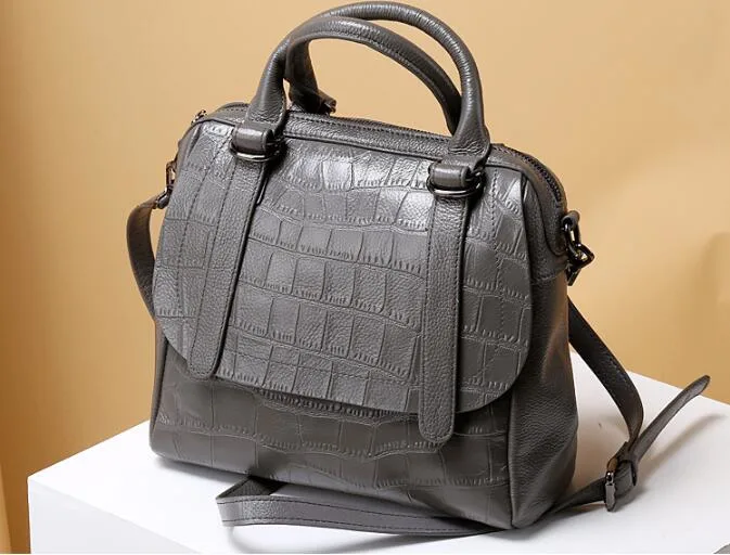 in Stock Lady Genuine Cowhide Leather Handbags, Real Leather Lady Handbag, Not PU Leather