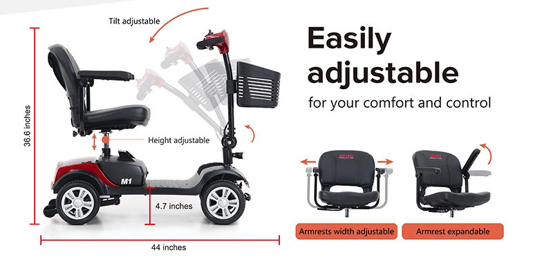 Mobility Scooter Electric 4 Wheel Handicapped Scooter for Elderly