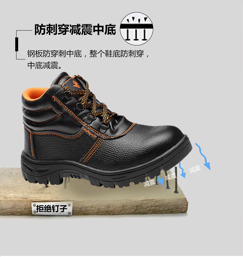 Safety Boots Steel Plate Water Resistant Boots Women Shoes for Work