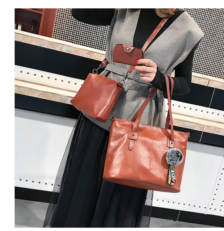 3PCS in 1 Set Fashion Bags Ladies Handbags in PU Leather