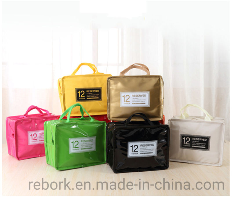 Fashion PU Leather Waterproof Insulation Bag Cooler Bag Aluminium Foil Customized Lunch Bag