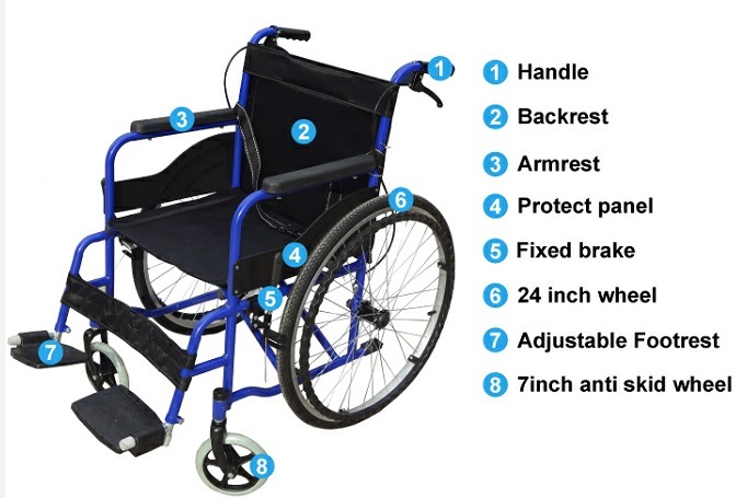 Durable Manual Folding Elderly Lightweight Wheelchair