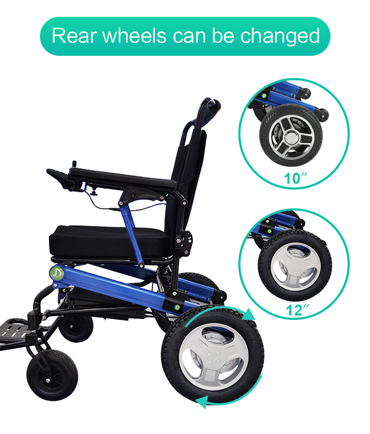 Aluminum Lightweight Folding Lithium Battery Power Wheelchair for Disabled