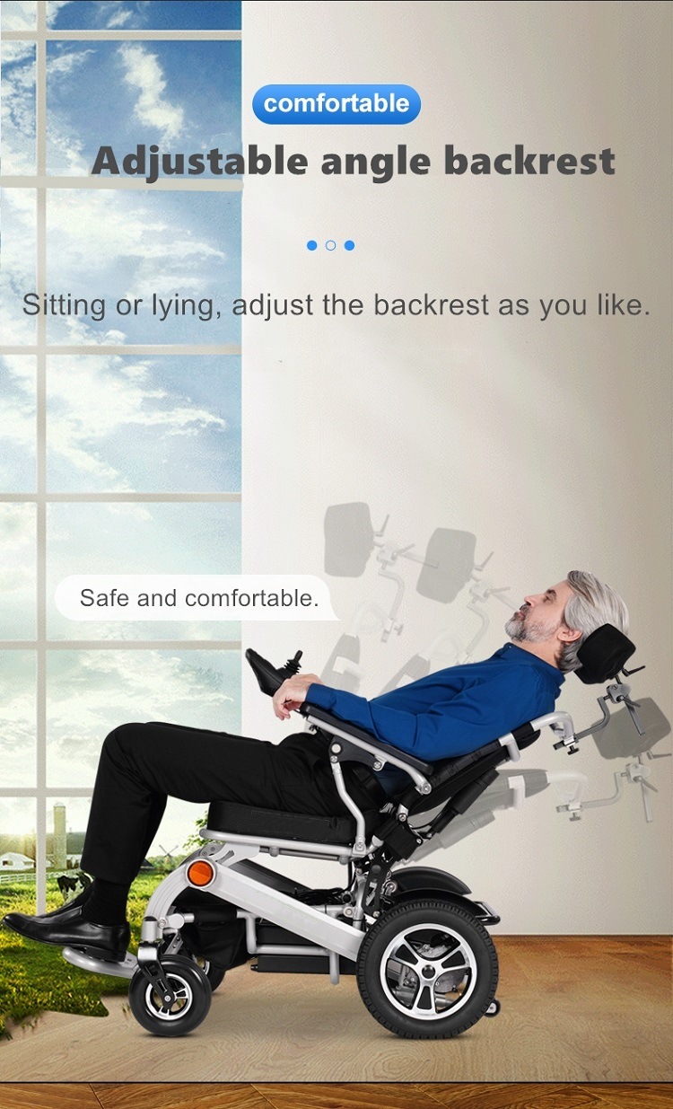 Auto Ajusting Backret Cadeira De Rodas Eletrica Folding Electric Wheelchairs Price