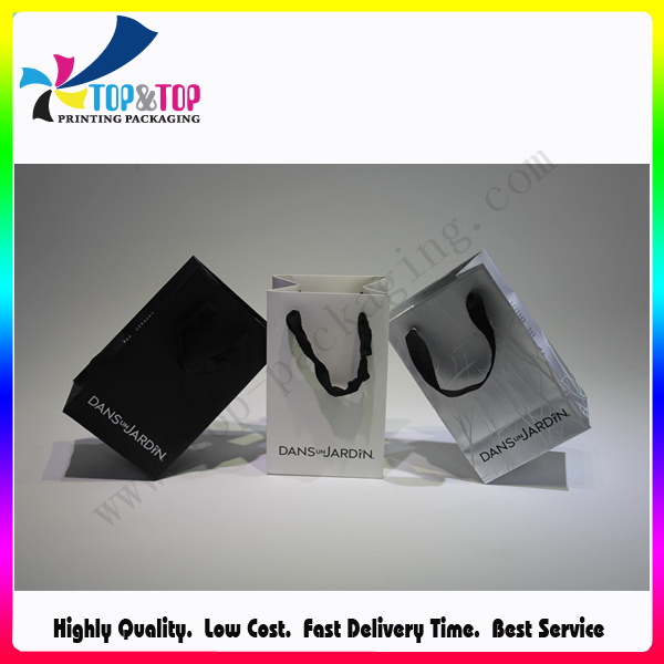 Custom Logo Printed Black Bag for Jewelry Packaging