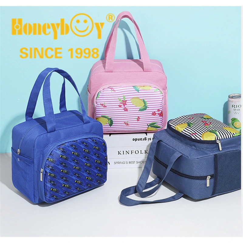 Insulated Lunch Bag Cooler Multi Color Waterproof Nimal Bags Women Portable Functional Polyester Thermal Wine Coolerbag