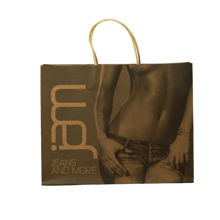 Black Biodegradable Craft Custom Logo Printed Kraft Paper Carry Bag