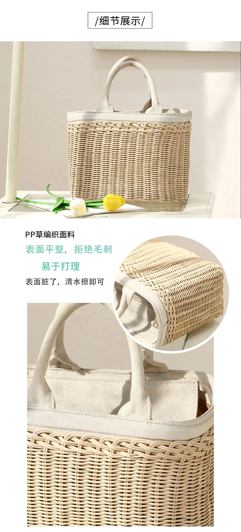 Factory Vintage Rattan Willow Laday Fashion Handbag Crossbody Handbags Women Bags Luxury Women Bag Handbag