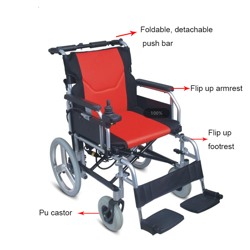 China Aluminum Electric Wheelchair for Mobility Aid