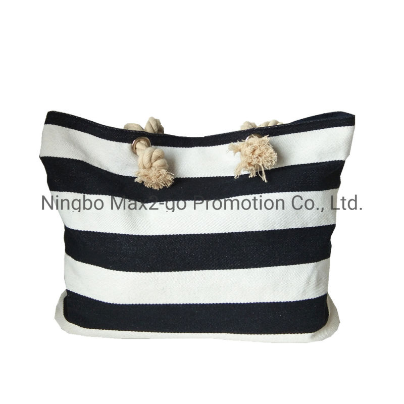 Max2go 2019 Newest Black and White Stripe Tote Bag