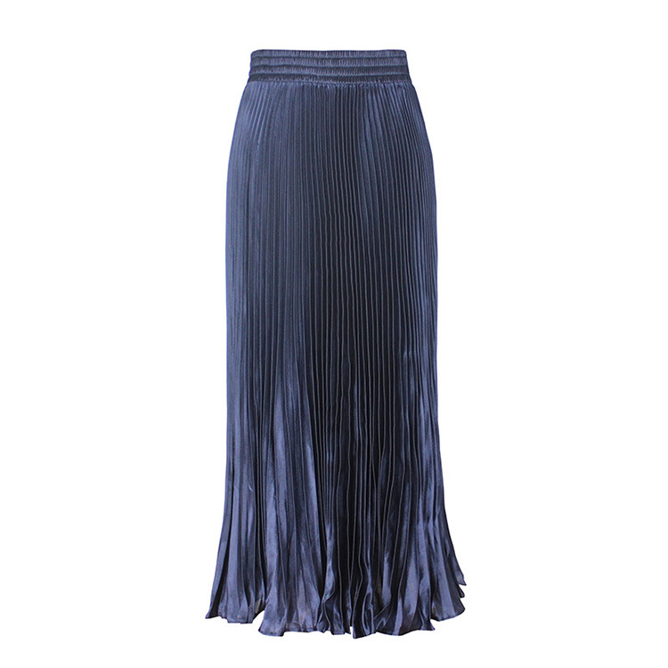 Manufacturing Customized Wholesale Solid Long Pleated Maxi Skirt for Women