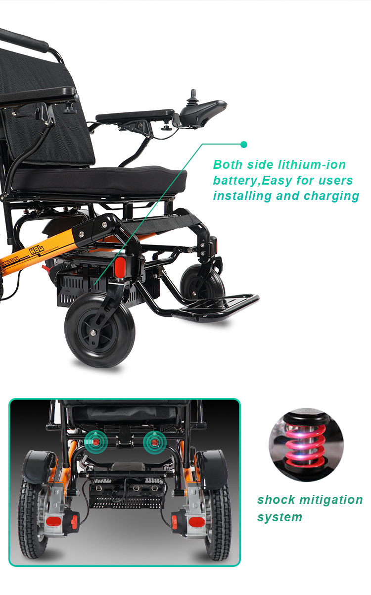 New Design Folding Wheelchair Motorised with Lithium Battery