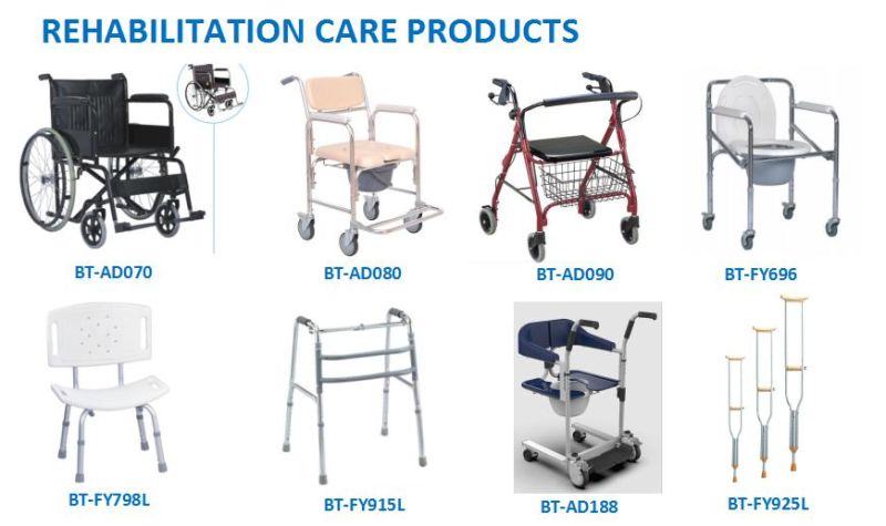 Comfortable & Foldable Manual Wheelchairs Der Rollstuhl Invalid Carriage for Disabled People