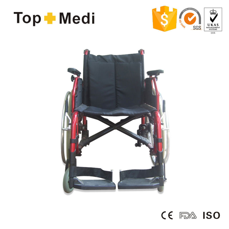 Manual Folding Aluminum Wheelchair for Disabled and Elderly