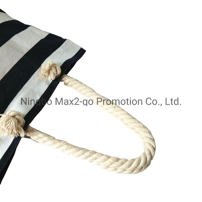 Max2go 2019 Newest Black and White Stripe Tote Bag