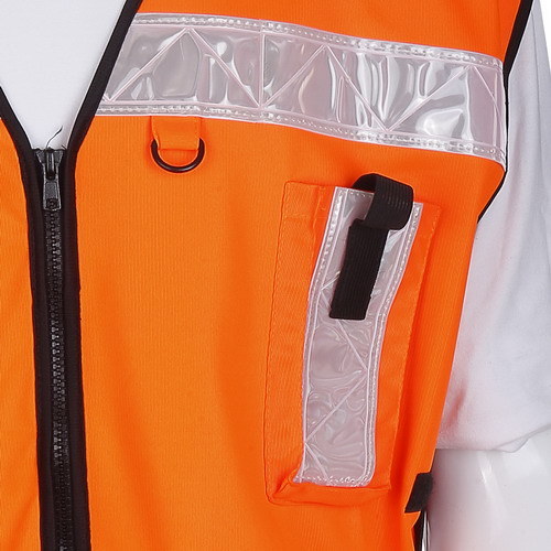 Wholesale Bespoke Reflective Yellow Fluorescent Safety Vest with Working Pockets