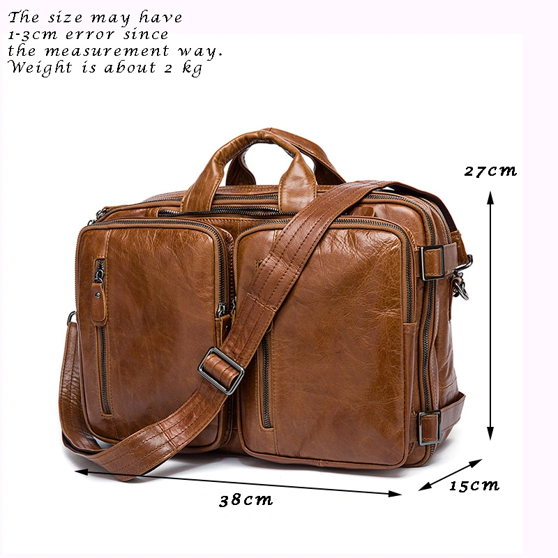 Multi-Function Shoulder Men Laptop Briefcase Genuine Leather Men's Handbags Tote Designer Business Bags