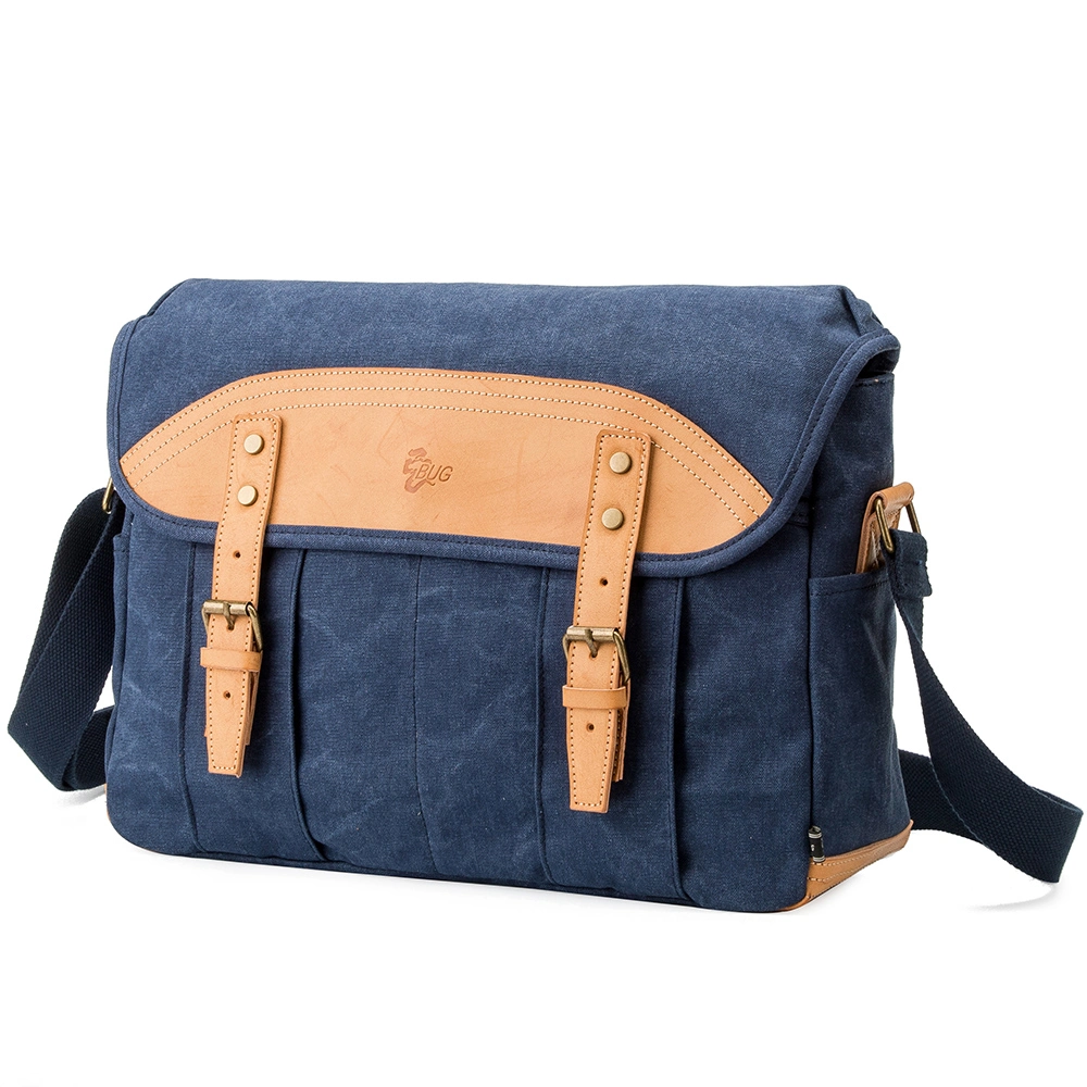 Navy Blue Business Men Canvas Messenger Bag