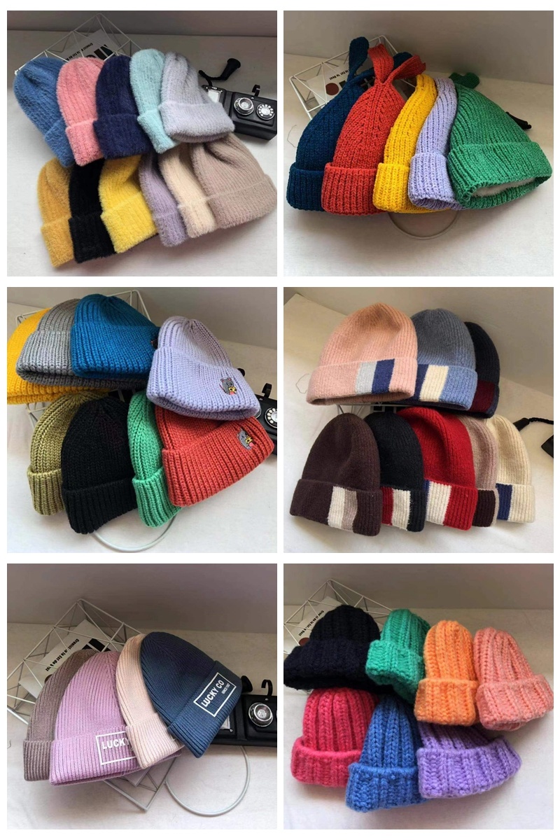 Wholesale Cheap OEM Custom Women Woman Winter Knitted Hats