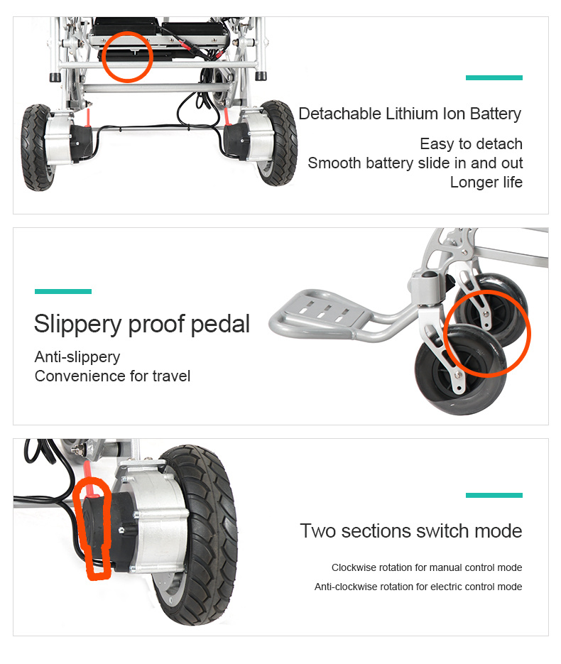 Ce & FDA High Quality Electric Foldable Motorized Power Wheelchair