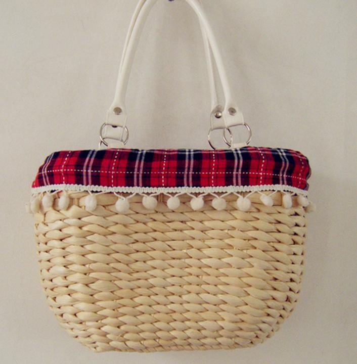 Scottish Trimming Straw Bag Handbag Shoulder Bag